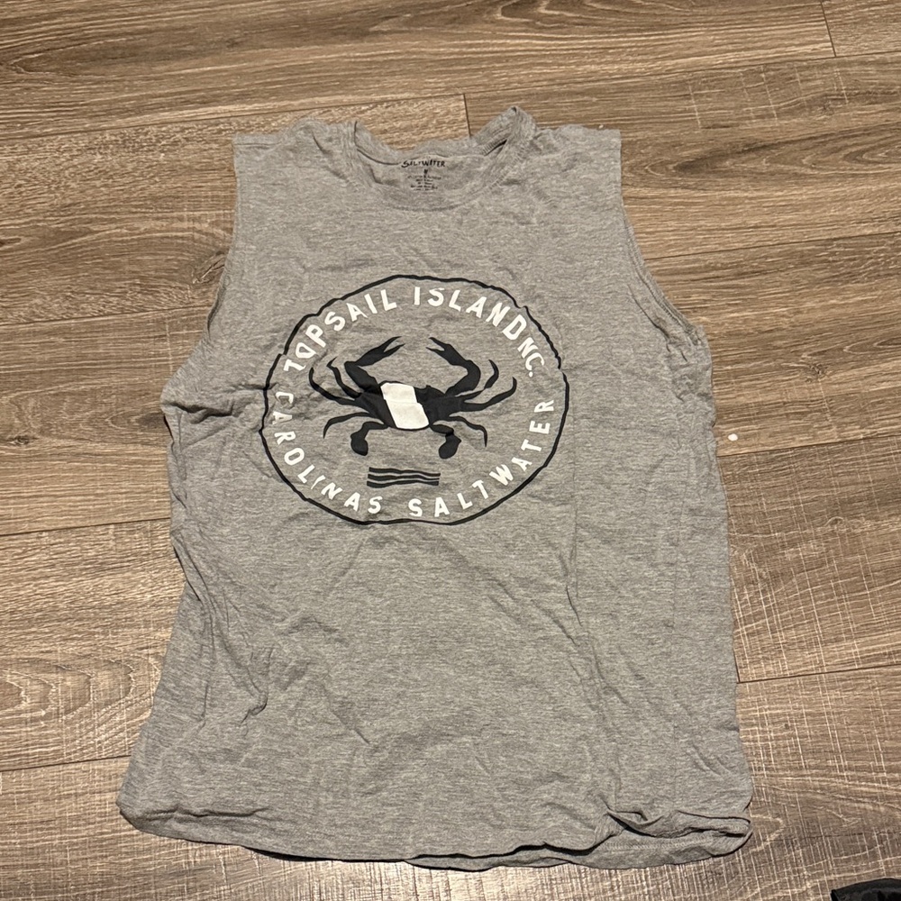 Gray Topsail Island Graphic Tank Top